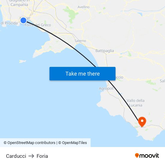 Carducci to Foria map