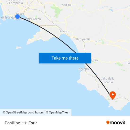 Posillipo to Foria map