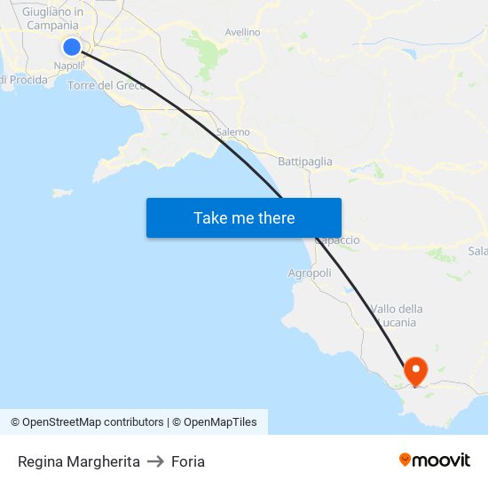 Regina Margherita to Foria map