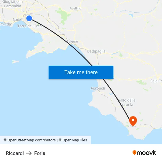 Riccardi to Foria map