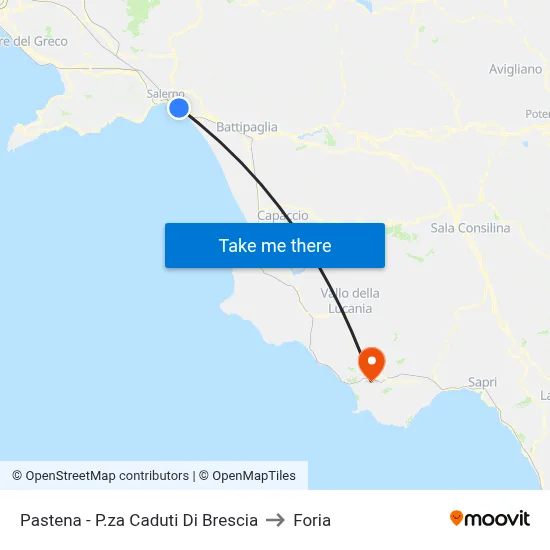 Pastena - Brescia Fallen Square to Foria map