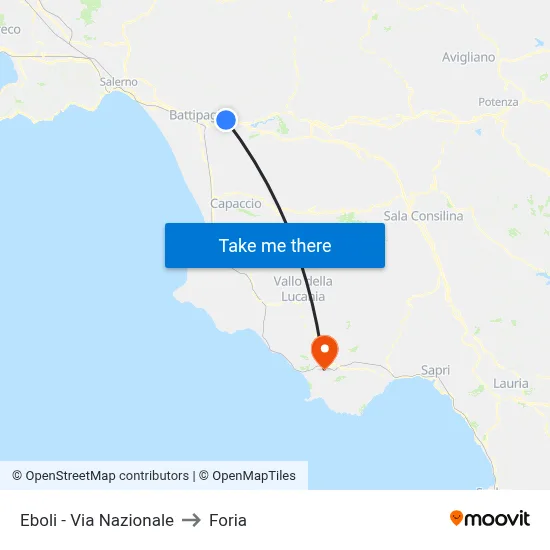 Eboli - National Road to Foria map