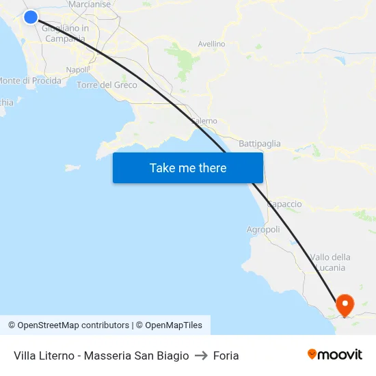 Villa Literno - Masseria San Biagio to Foria map