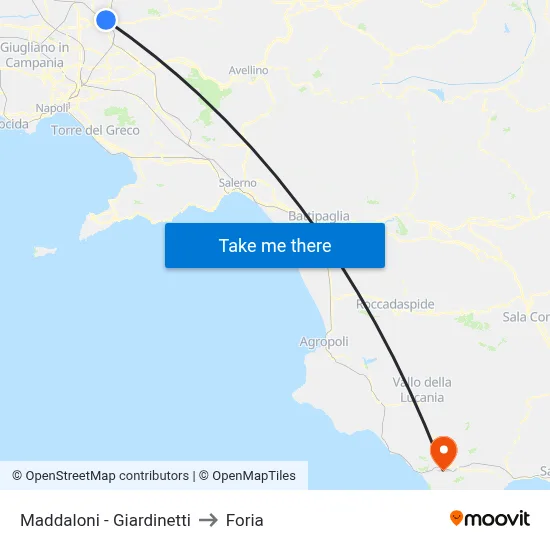 Maddaloni - Gardens to Foria map