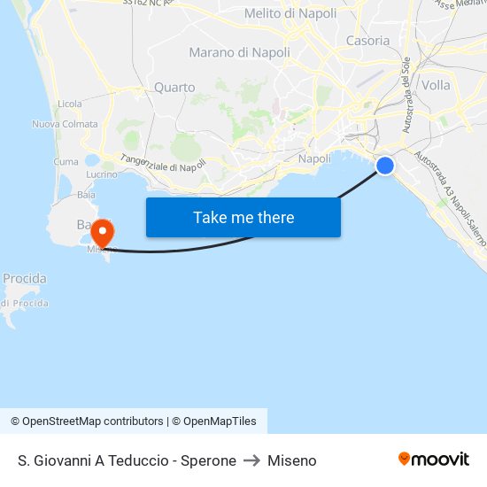 S. Giovanni A Teduccio - Sperone to Miseno map