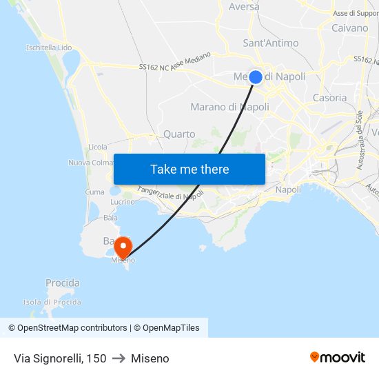 Via Signorelli, 150 to Miseno map