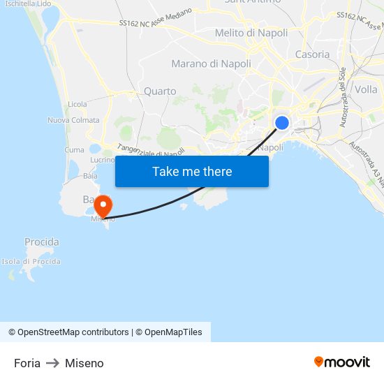 Foria to Miseno map