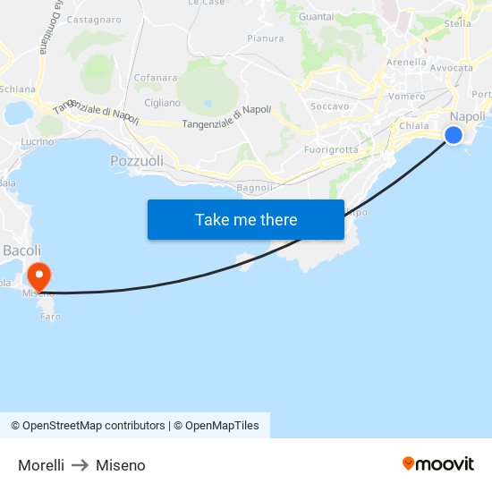 Morelli to Miseno map