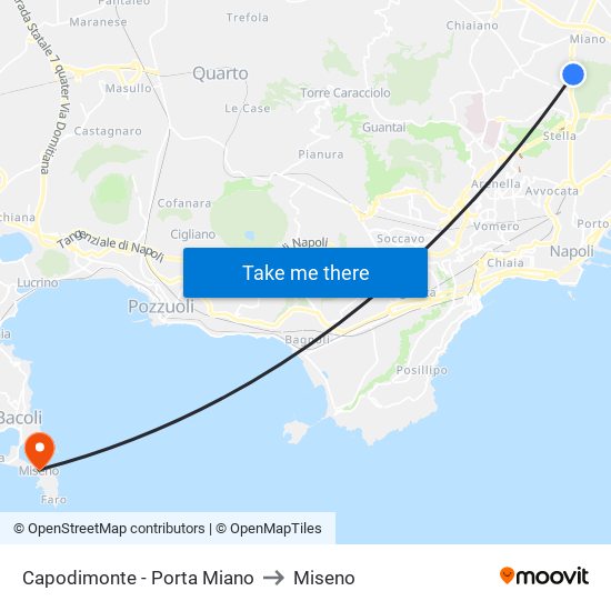 Capodimonte - Porta Miano to Miseno map