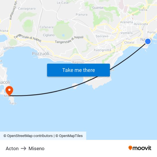 Acton to Miseno map