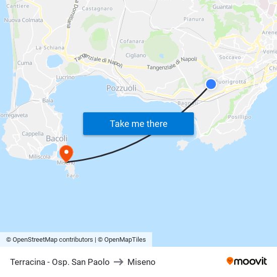 Terracina - Osp. San Paolo to Miseno map