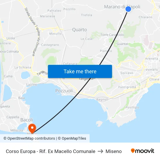 Corso Europa - Former Municipal Slaughterhouse to Miseno map