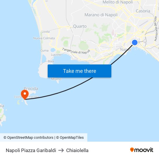 Napoli Piazza Garibaldi to Chiaiolella map