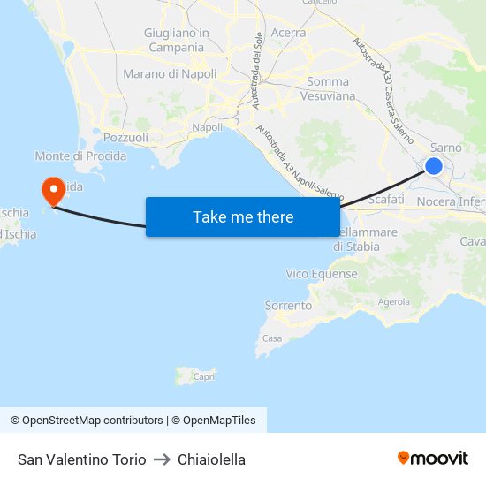 San Valentino Torio to Chiaiolella map