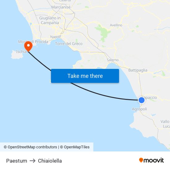 Paestum to Chiaiolella map