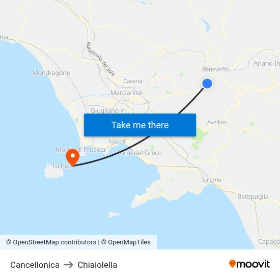 Cancellonica to Chiaiolella map