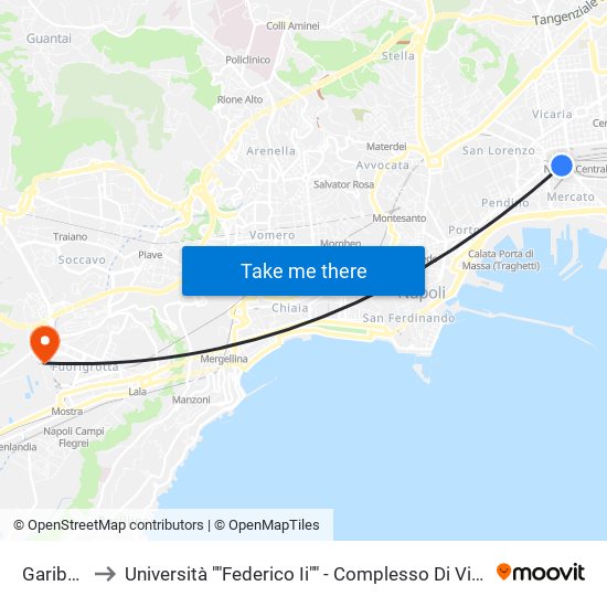 Garibaldi to Università ""Federico Ii"" - Complesso Di Via Claudio map