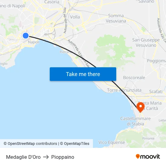 Gold Medals to Pioppaino map