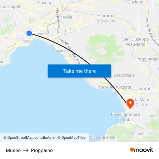 Museum to Pioppaino map