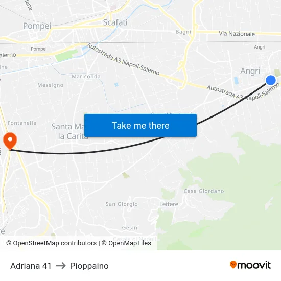 Adriana 41 to Pioppaino map