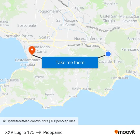 XXV July 175 to Pioppaino map