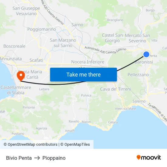 Penta Junction to Pioppaino map