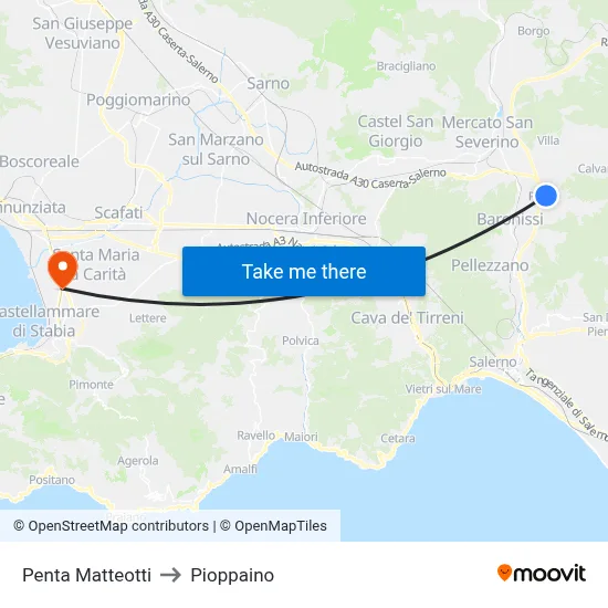 Penta Matteotti to Pioppaino map