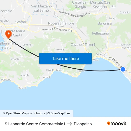 San Leonardo Shopping Center 1 to Pioppaino map