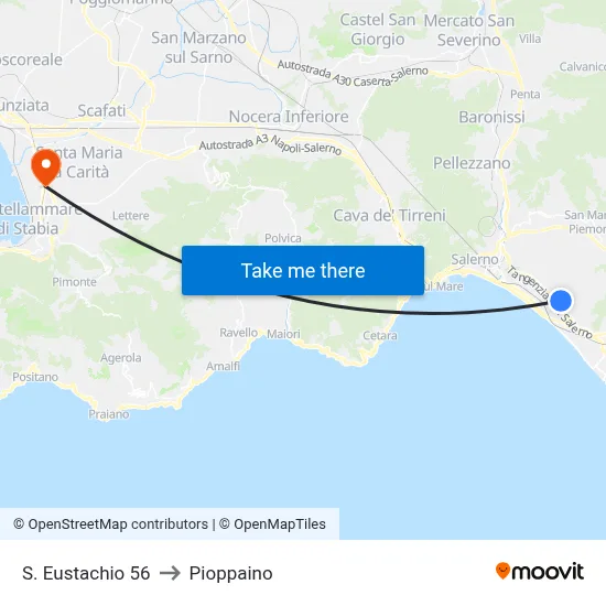 St. Eustachio 56 to Pioppaino map