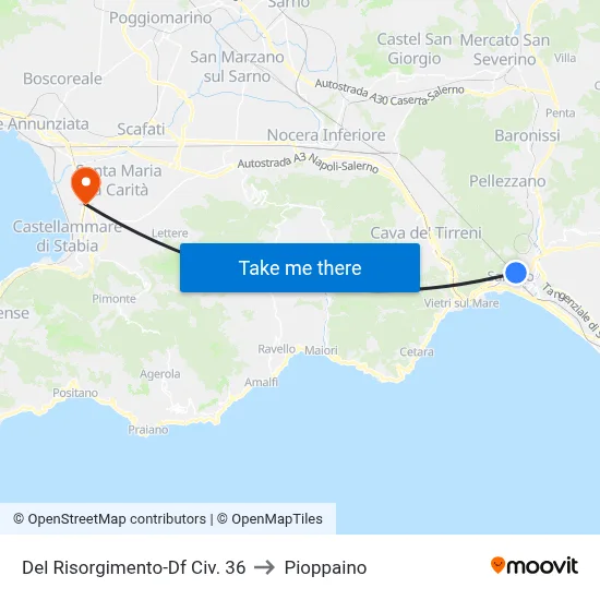 Risorgimento - Opposite Building 36 to Pioppaino map