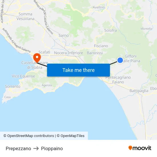 Prepezzano to Pioppaino map