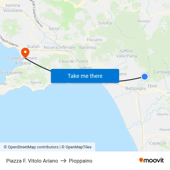 Piazza F. Vitolo Ariano to Pioppaino map