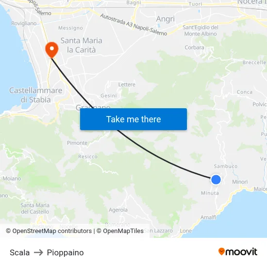 Scala to Pioppaino map