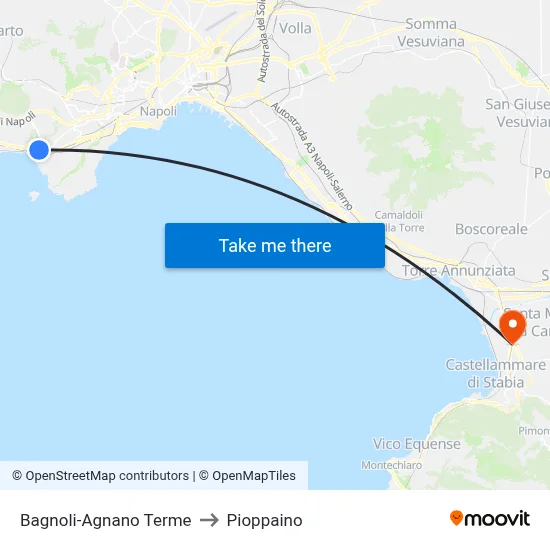 Bagnoli-Agnano Terme to Pioppaino map