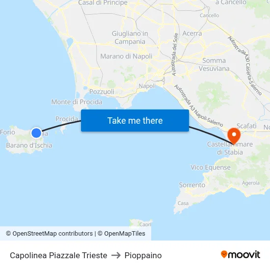 Trieste Square Terminal to Pioppaino map