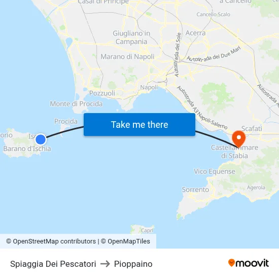 Fishermen's Beach to Pioppaino map