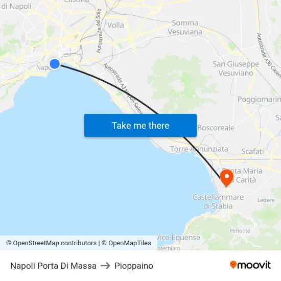 Naples Porta Di Massa to Pioppaino map