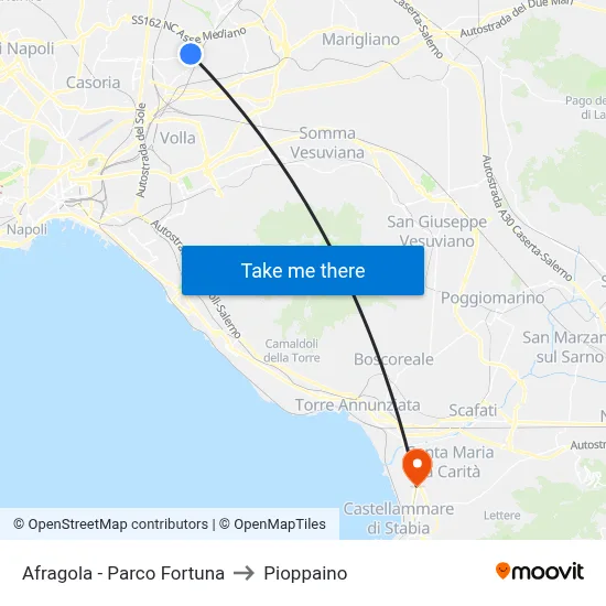 Afragola - Fortuna Park to Pioppaino map