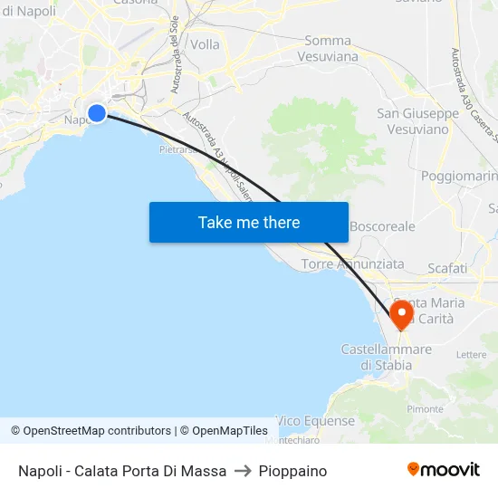 Napoli - Calata Porta Di Massa to Pioppaino map