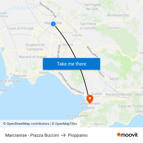 Marcianise - Buccini Square to Pioppaino map