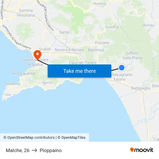 Malche 26 to Pioppaino map