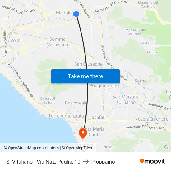 S. Vitaliano - Puglie National Road, 10 to Pioppaino map