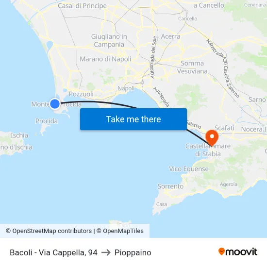 Bacoli - Chapel Street, 94 to Pioppaino map