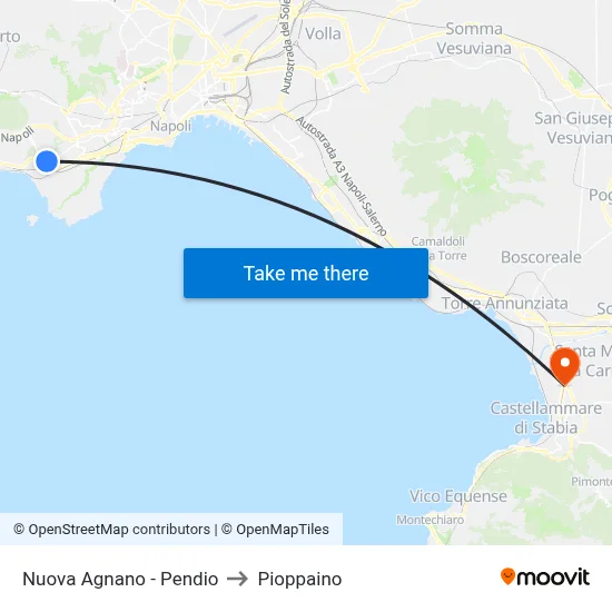 New Agnano - Slope to Pioppaino map