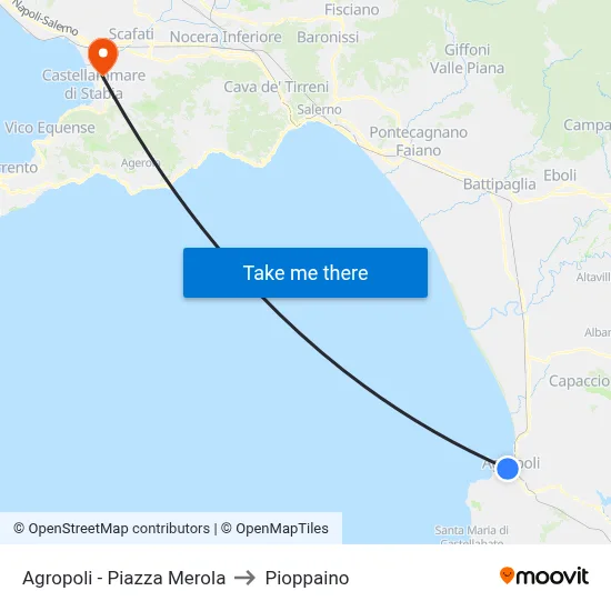 Agropoli - Piazza Merola to Pioppaino map