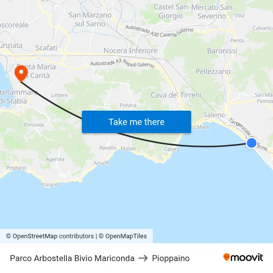Arbostella Park Mariconda Junction to Pioppaino map