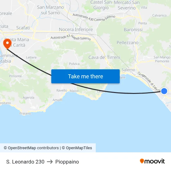 San Leonardo 230 to Pioppaino map
