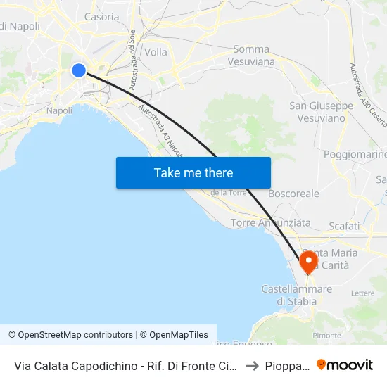 Calata Capodichino Street - Opposite No. 6 to Pioppaino map