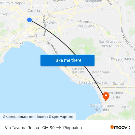 Via Taverna Rossa - No. 90 to Pioppaino map