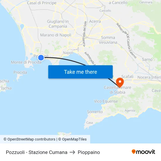 Pozzuoli - Cumana Station to Pioppaino map